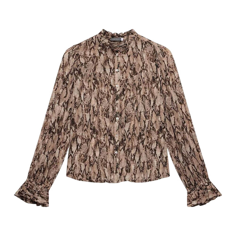 Mint Velvet Brown Snake Print Blouse